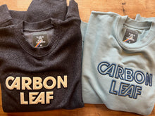 Load image into Gallery viewer, Two folded sweatshirts with 'Carbon Leaf' branding
