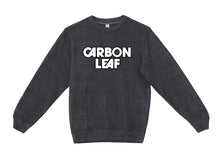Load image into Gallery viewer, Charcoal gray sweatshirt with 'Carbon Leaf' text on a white background