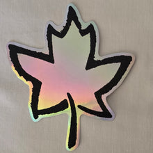 Load image into Gallery viewer, Holographic Carbon Leaf Sticker
