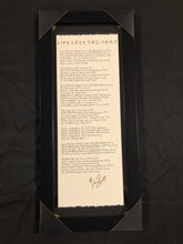 Load image into Gallery viewer, Handwritten Lyrics - Signed &amp; Framed
